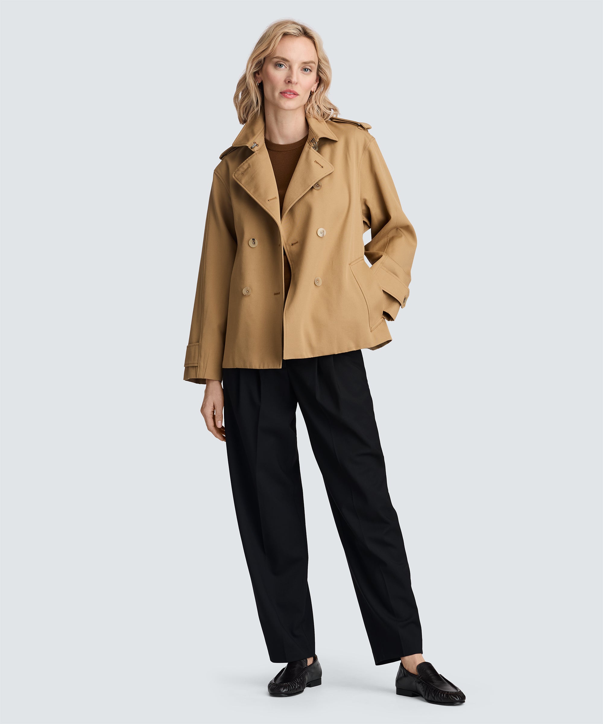 アパルトモン2023SS SHORT TRENCH COAT Julia Short Trench Coat- Black Dupioni – Baacal