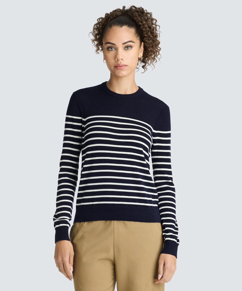 Navy-Off White Stripe