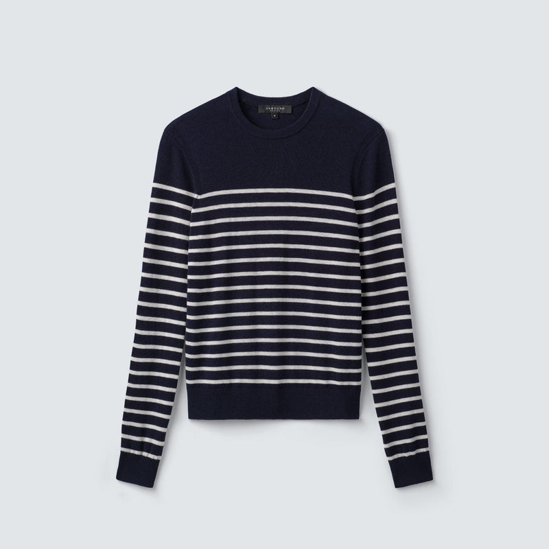 Navy-Off White Stripe