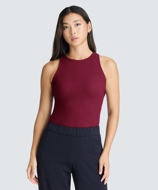 Women's Merino Ribbed Racer Tank