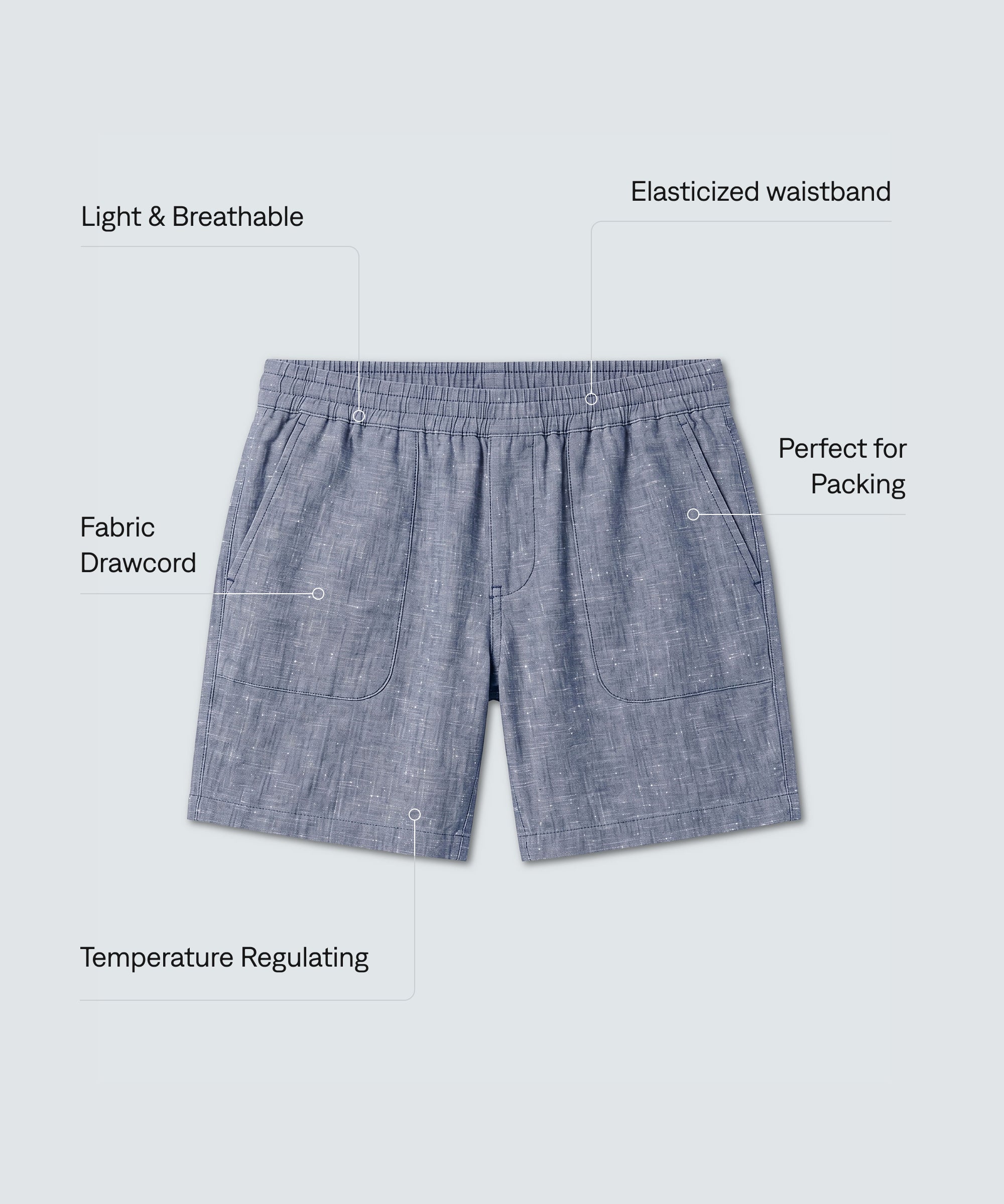 Men's Merino Linen Beach Shorts | Unbound Merino
