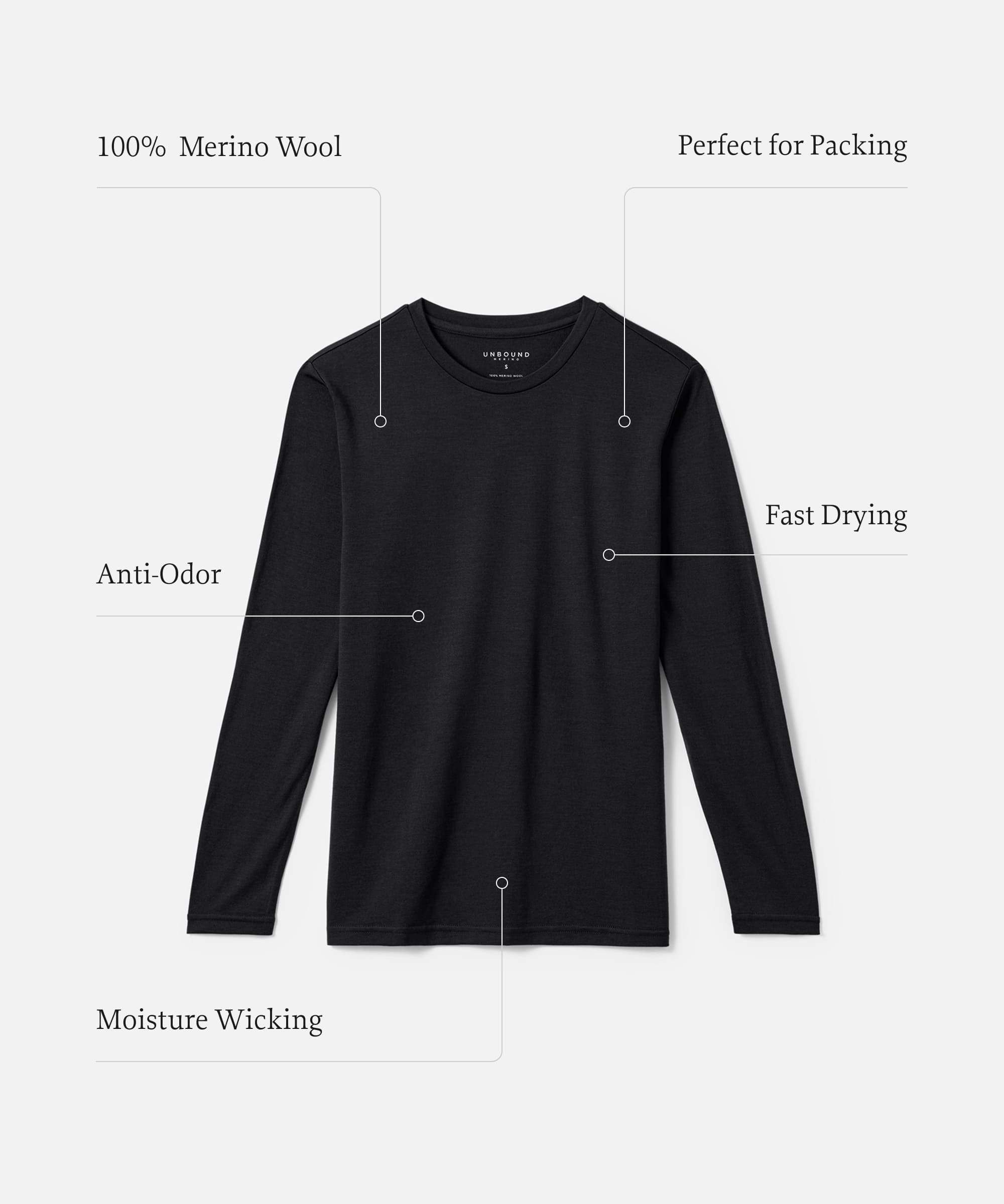 Simond Men's MT500 Long-sleeve 100% Merino Wool T-shirt