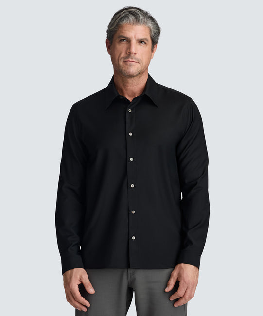 Men's Merino Poplin Button-Up Shirt | White | Size XL