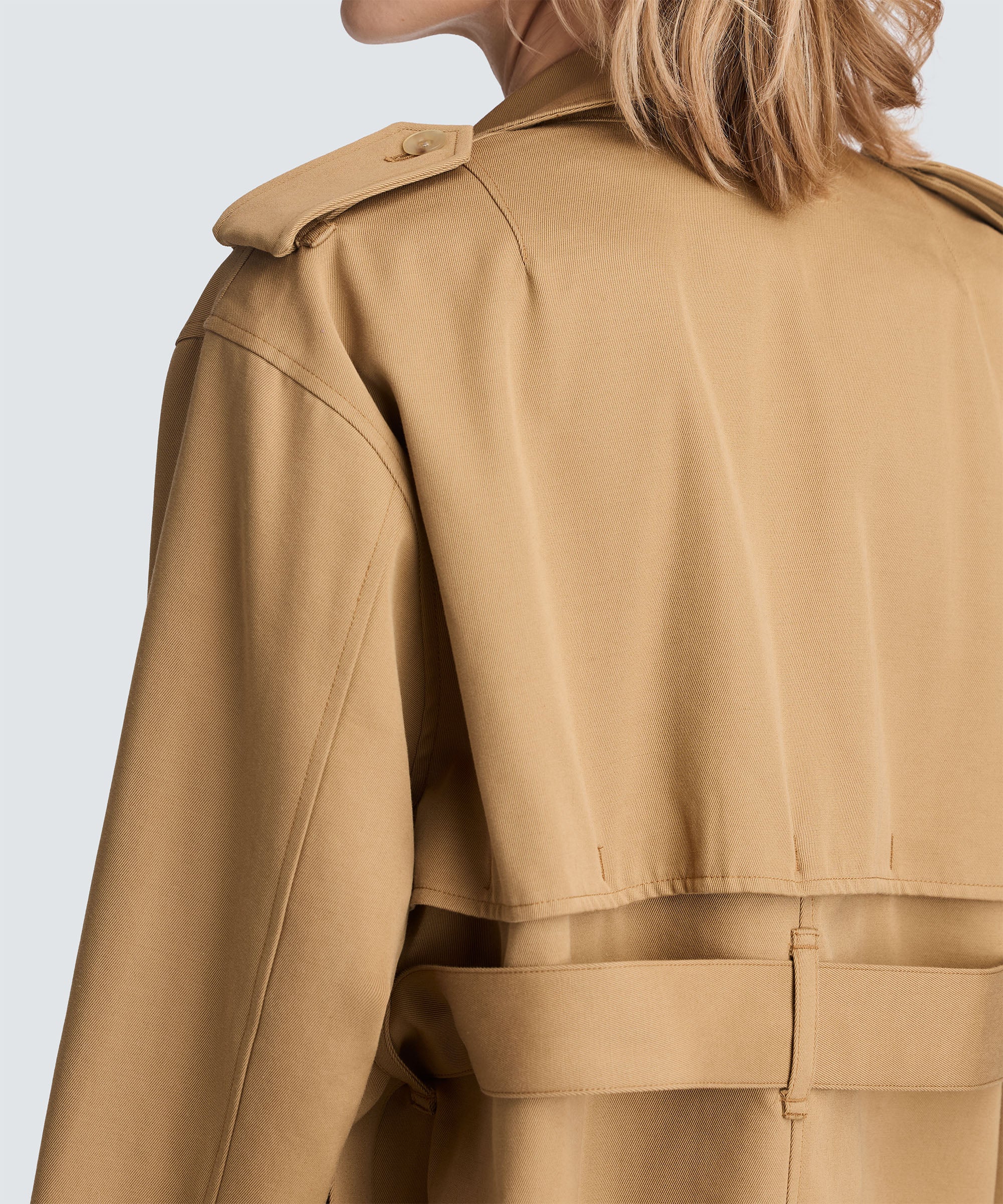 アパルトモン2023SS SHORT TRENCH COAT haki-crop-fit-erkek-trenckot-