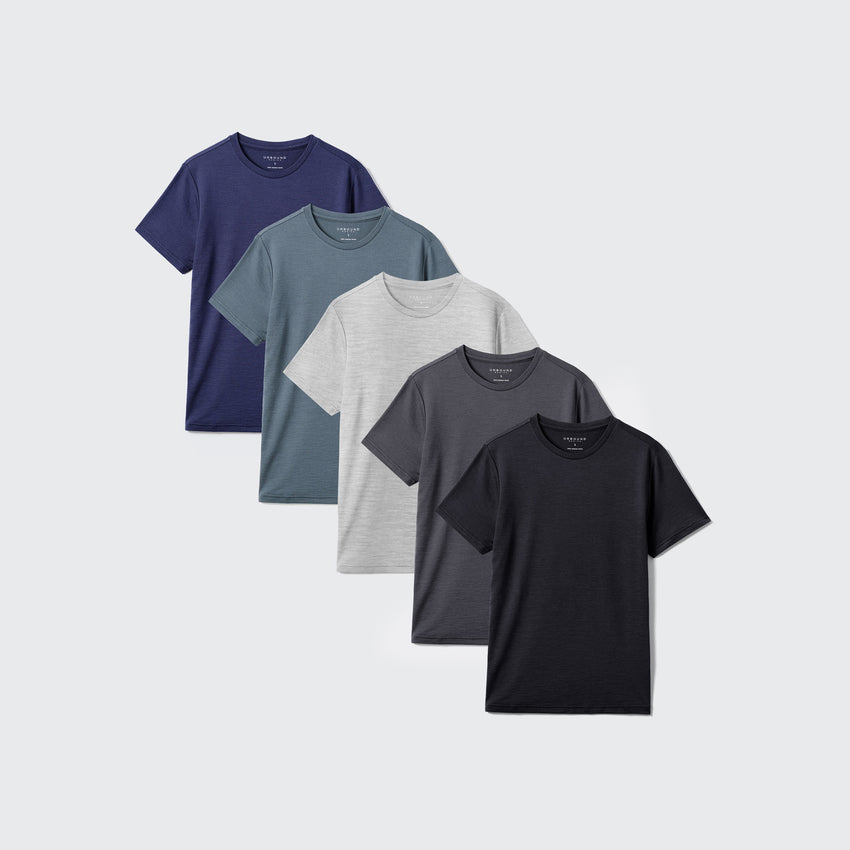 5 Pack Merino Wool T-Shirts For Men