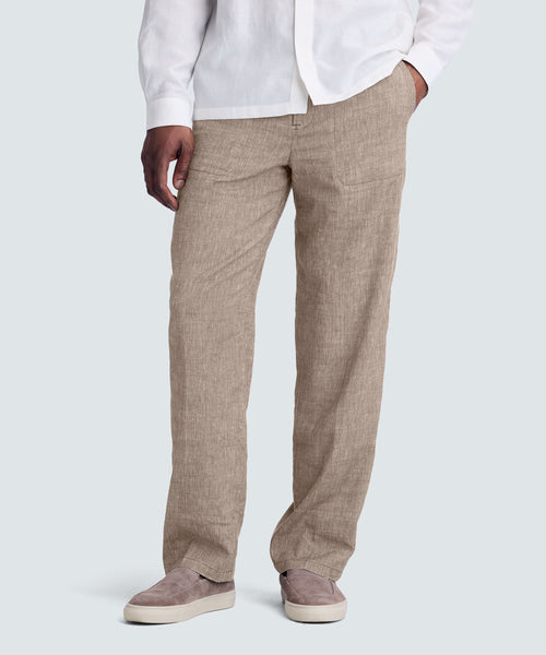 Men's Men’s Merino Linen Beach Pants | Flax | Size Large/30