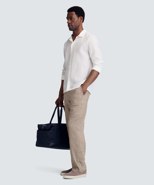 Men's Men’s Merino Linen Beach Pants | Flax | Size Large/30