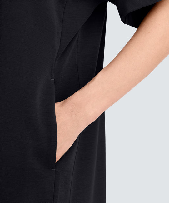 boat neck t shirt dress J.Jill ~ M ~ NEW Excellent Boat-Neck T-Shirt Dress ~ NWT(1O12)