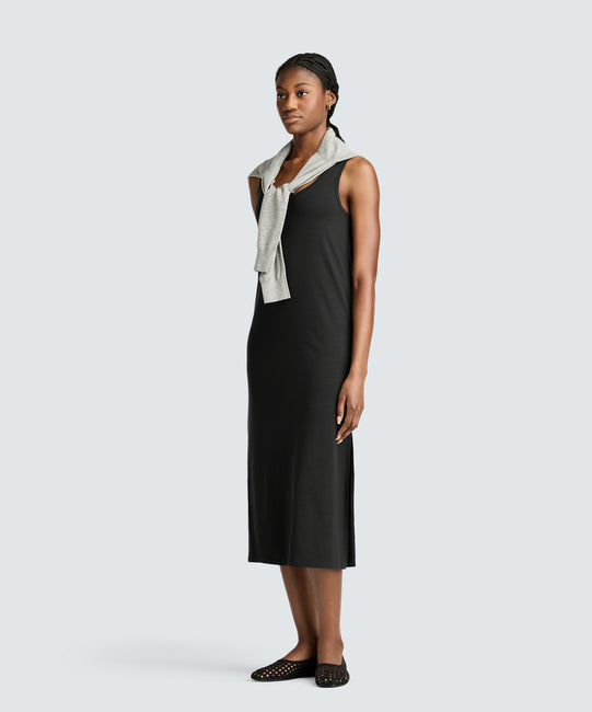 Women's Midi Merino Travel Dress | Merlot | Size Xs | Unbound Merino Women's Midi Merino Travel Dress | Merlot | Size Xs | Unbound Merino