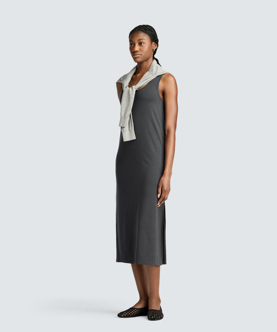 Women's Midi Merino Travel Dress | Merlot | Size XS