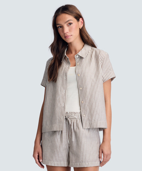 Women's Merino Linen Short Sleeve Shirt