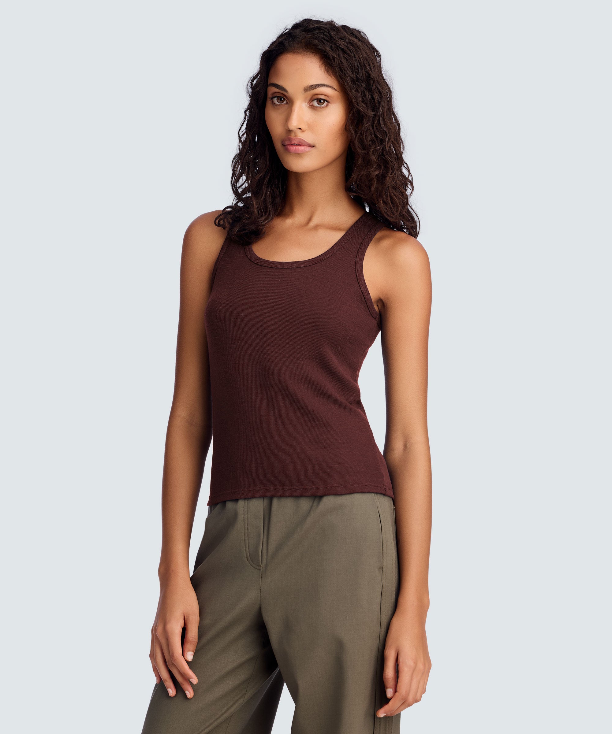 Women's Merino Rib Scoop Neck Tank