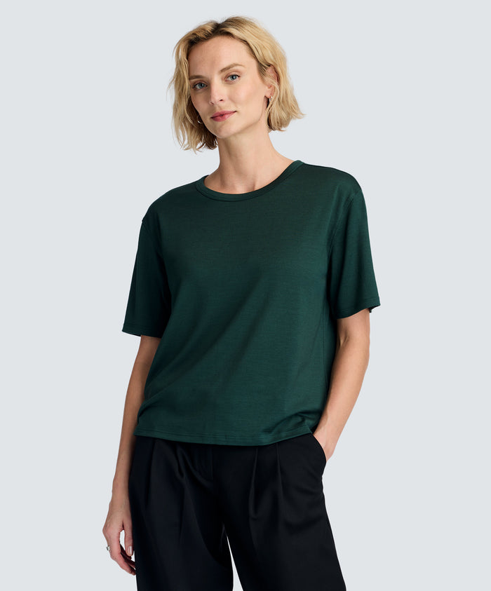 Women's Relaxed Merino Crew Neck T-Shirt