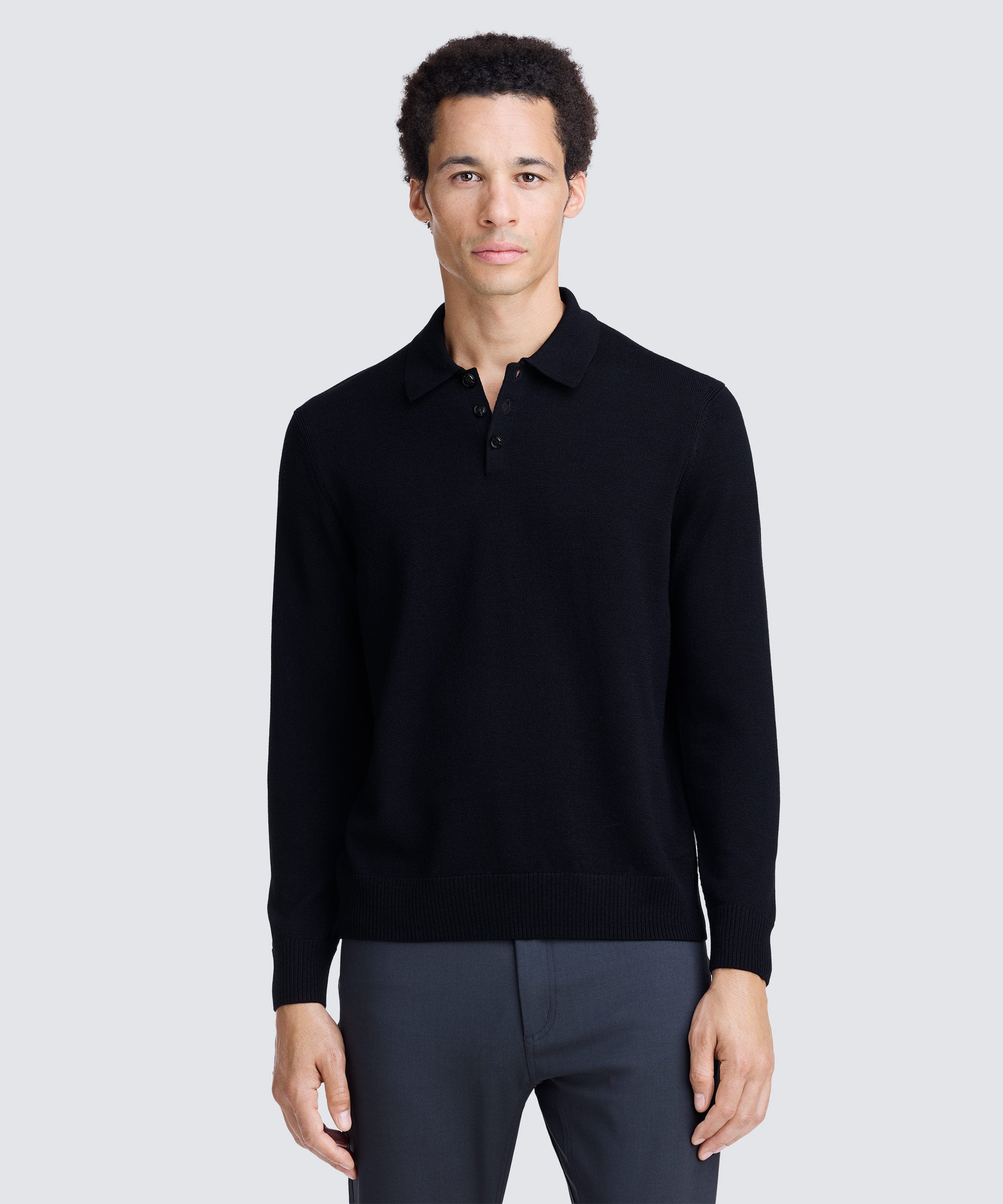 Men's Merino Knit Long Sleeve Polo | Unbound Merino