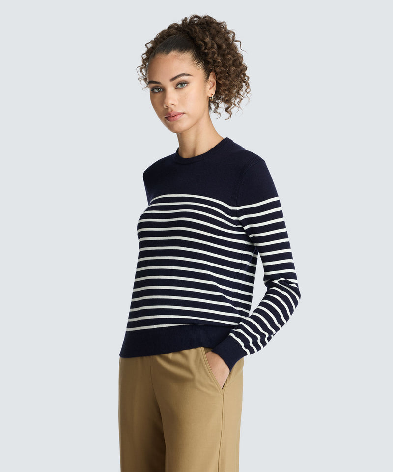 Navy-Off White Stripe