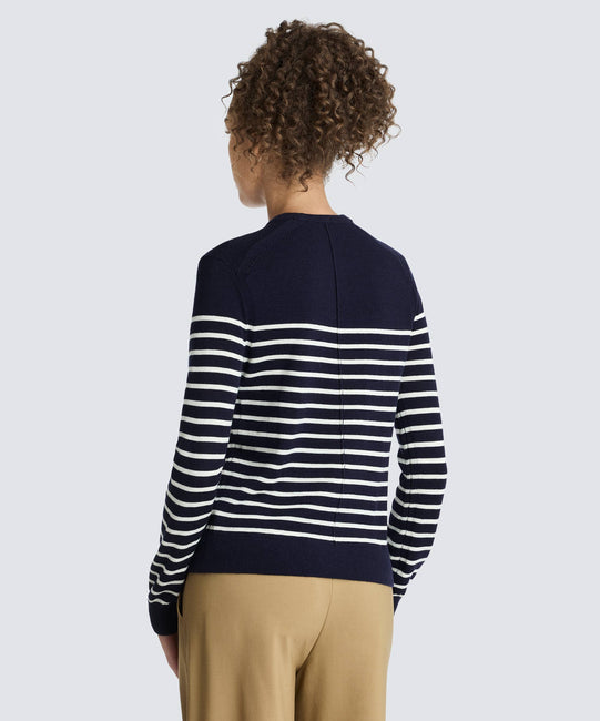 Navy-Off White Stripe