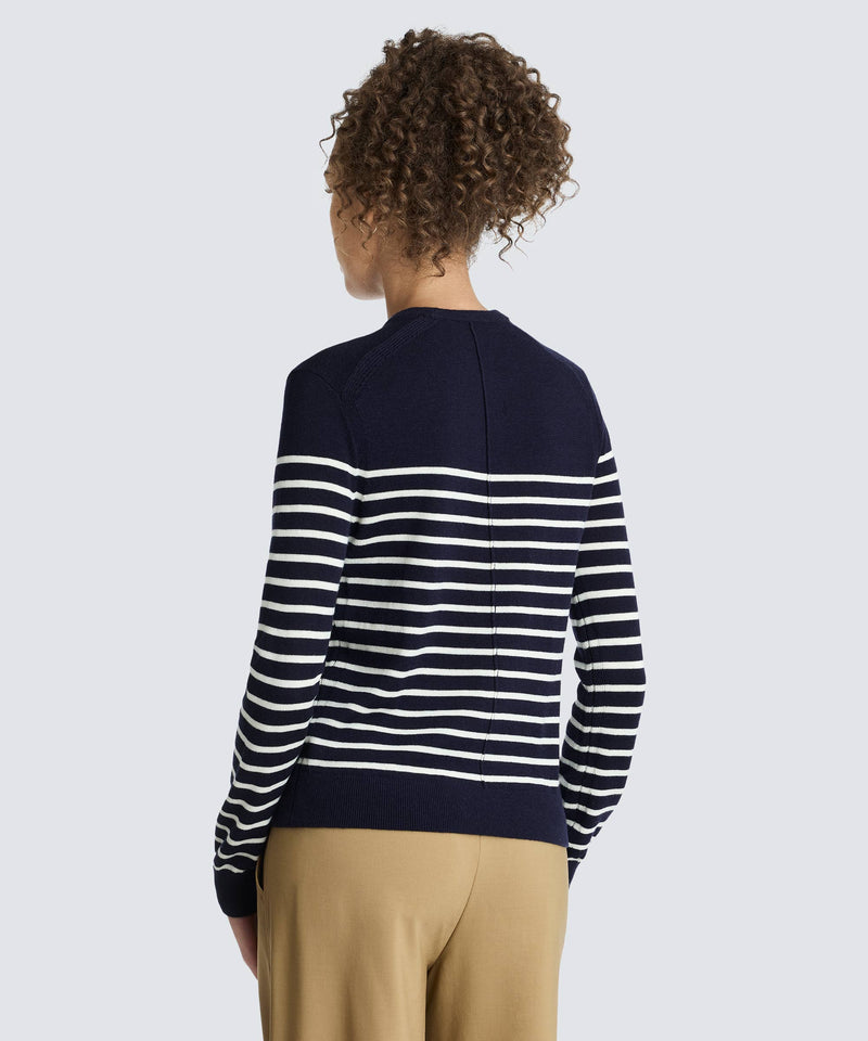 Navy-Off White Stripe