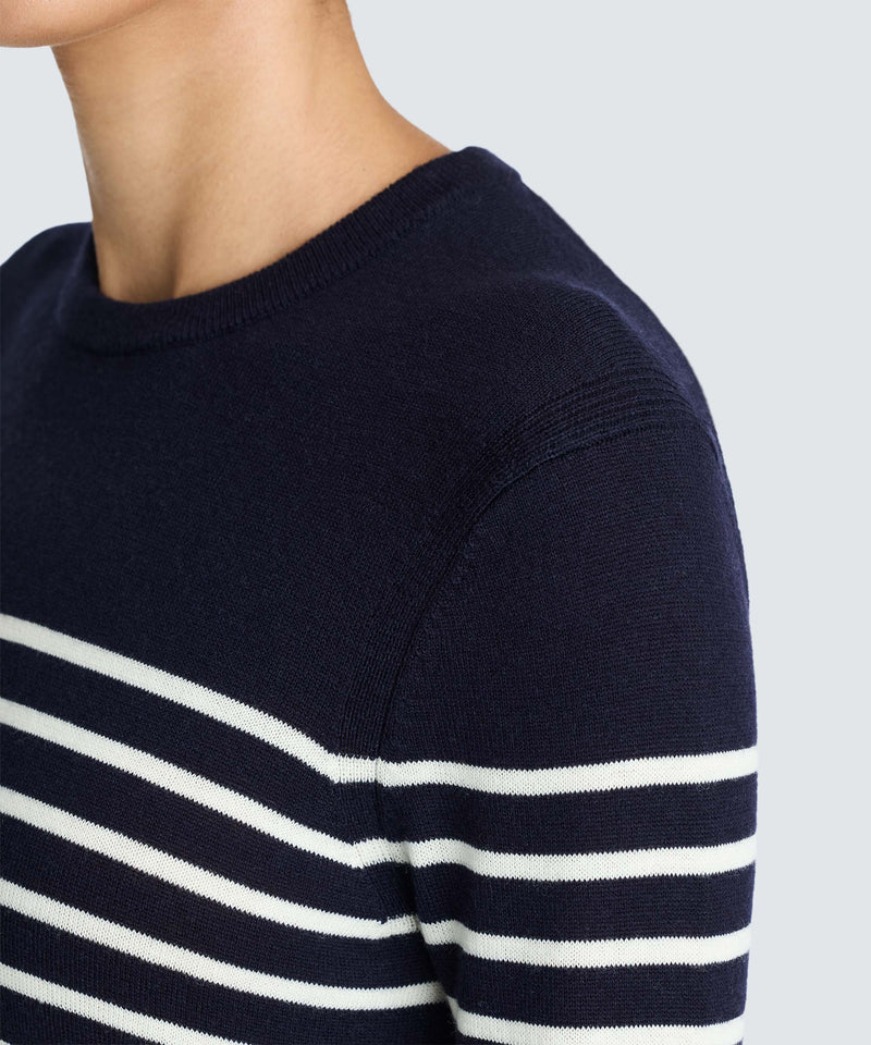 Navy-Off White Stripe