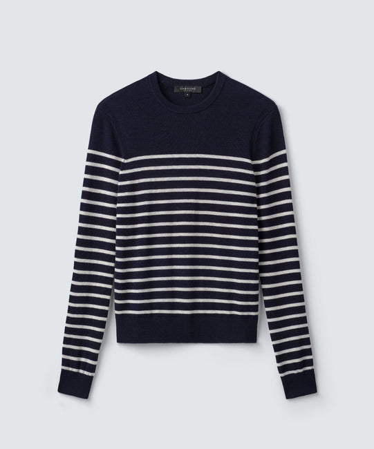 Navy-Off White Stripe