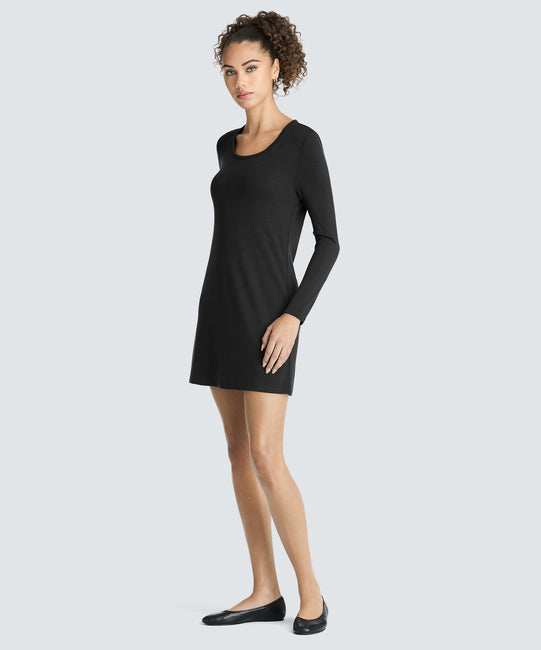 Women's Mini Merino Long Sleeve Top Dress | Ruby Waves | Size XL Women's Mini Merino Long Sleeve Top Dress | Ruby Waves | Size XL