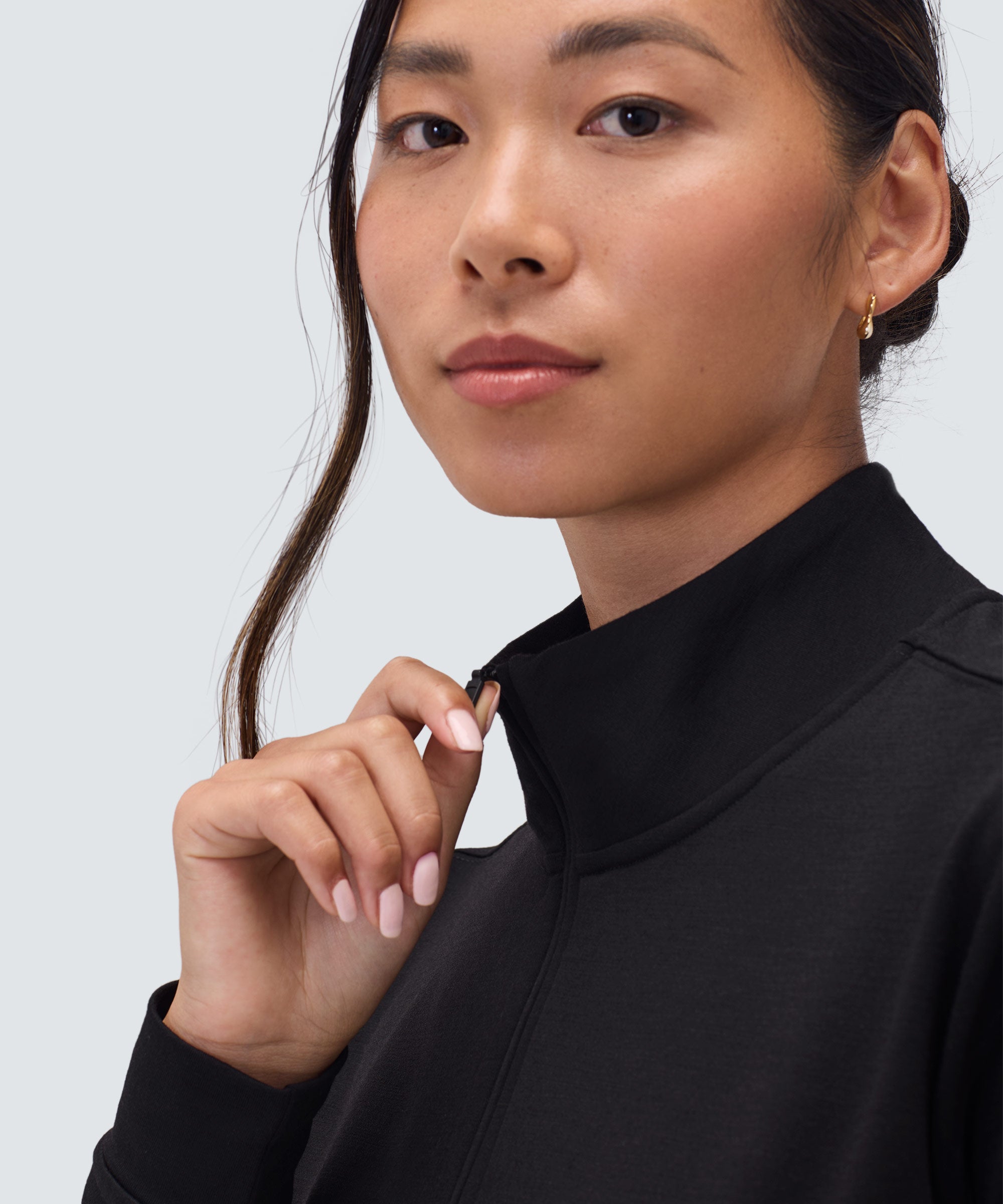 【美品】  m.u Japoness / エムユー | FLEECE RAGLAN PULLOVER トップス | F | Black | レディース Women's Merino Transit Quarter Zip | Unbound Merino