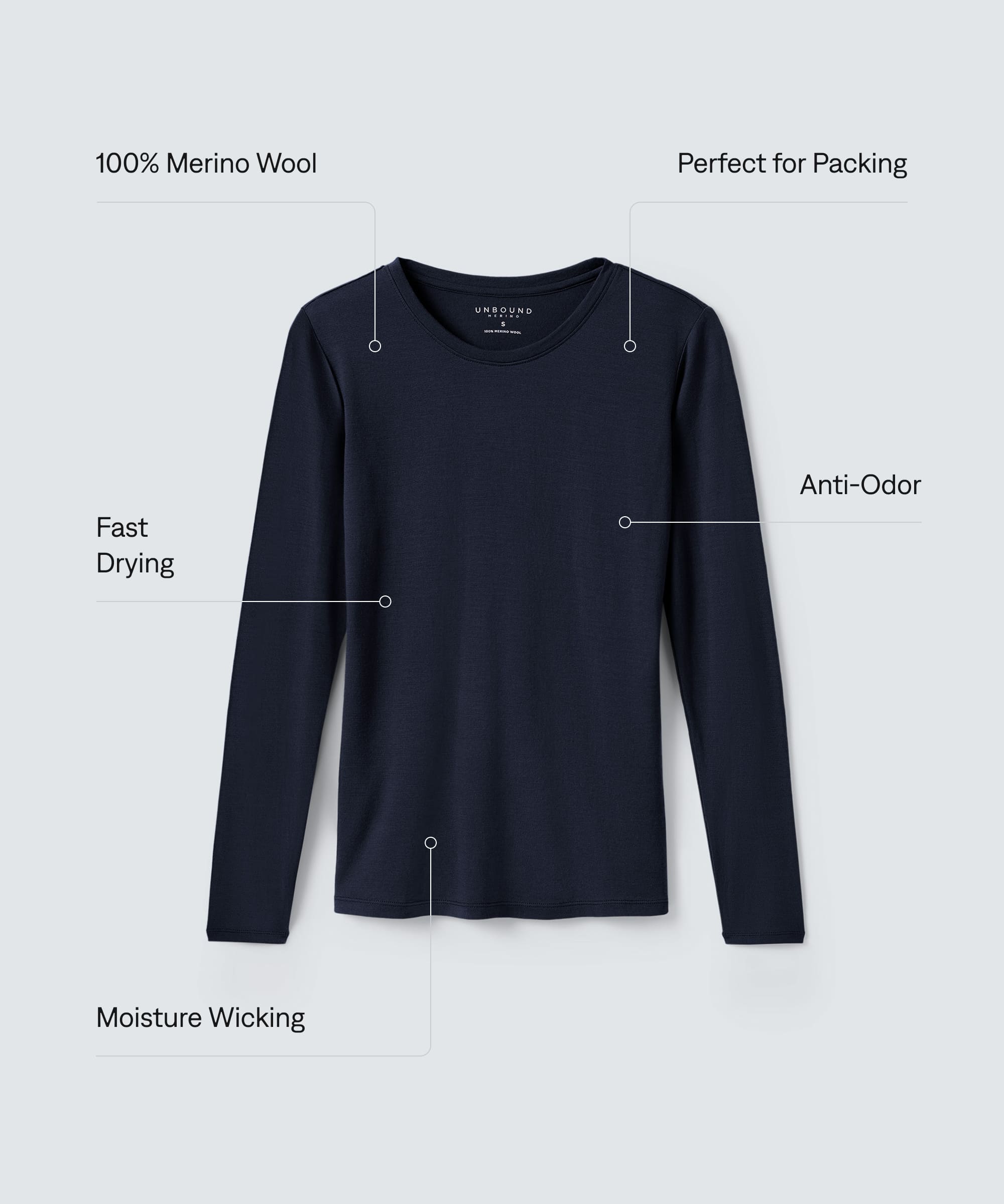 Women's Long Sleeve Merino Crew | Unbound Merino