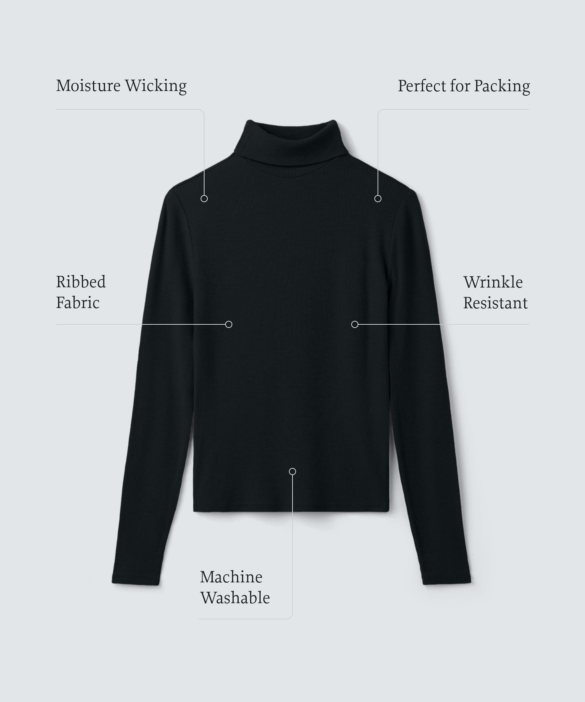 Women's Rib Turtle Neck Long Sleeve | Unbound Merino