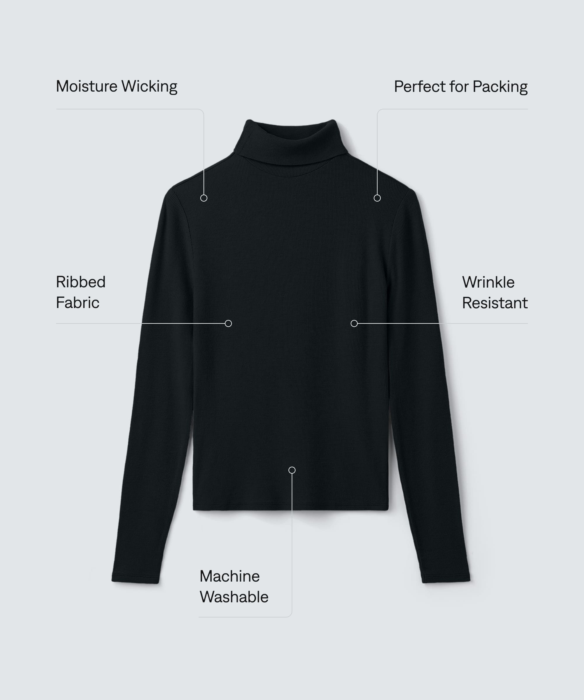 Women's Rib Turtle Neck Long Sleeve | Unbound Merino