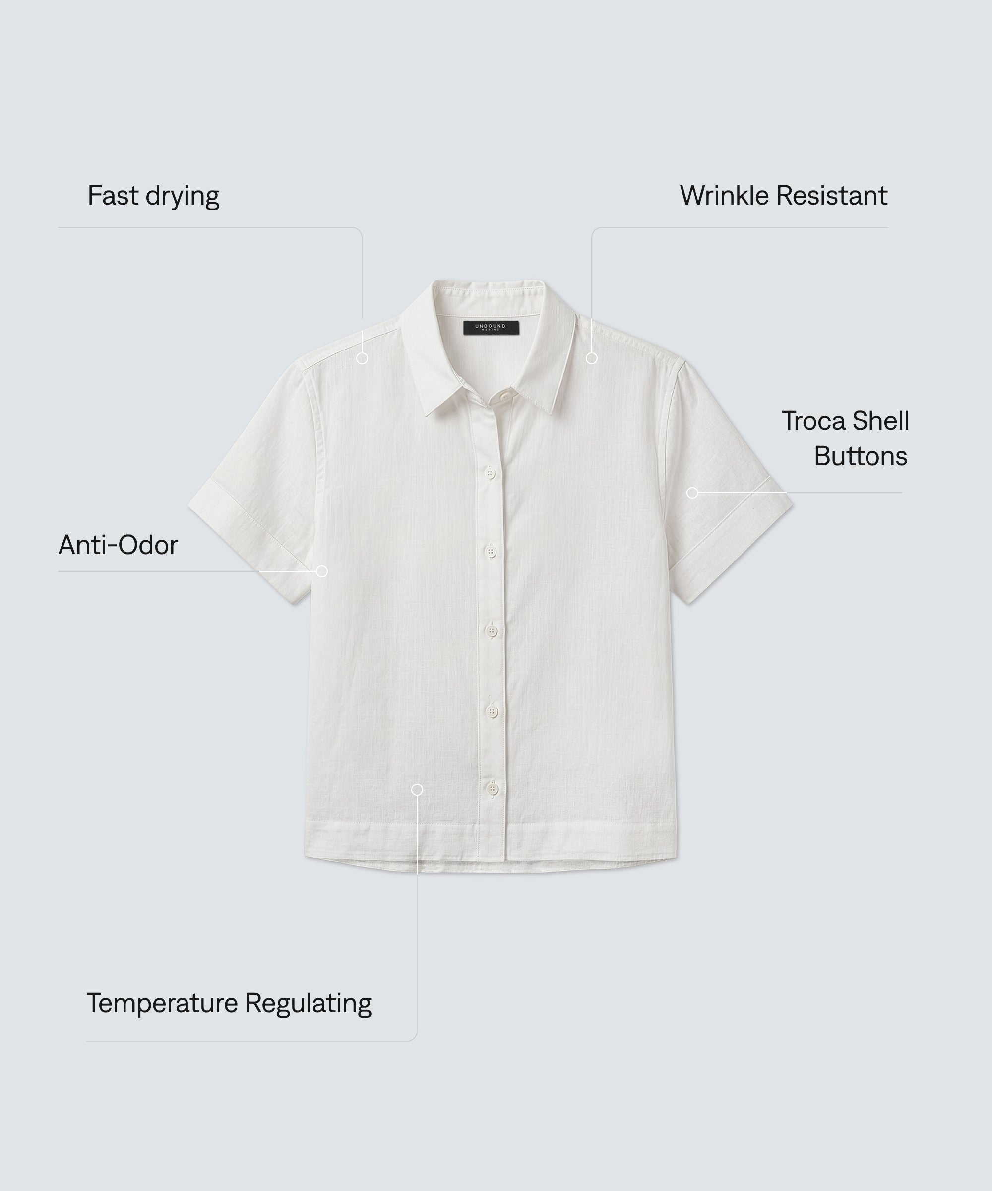 Women's Merino Linen Short Sleeve Shirt | Unbound Merino