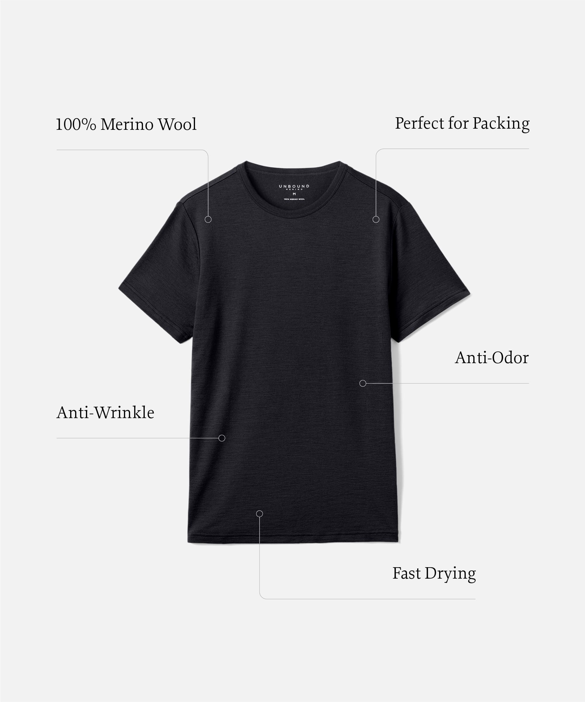 Merino Wool Crew Neck T Shirt For Tall Men Unbound Merino