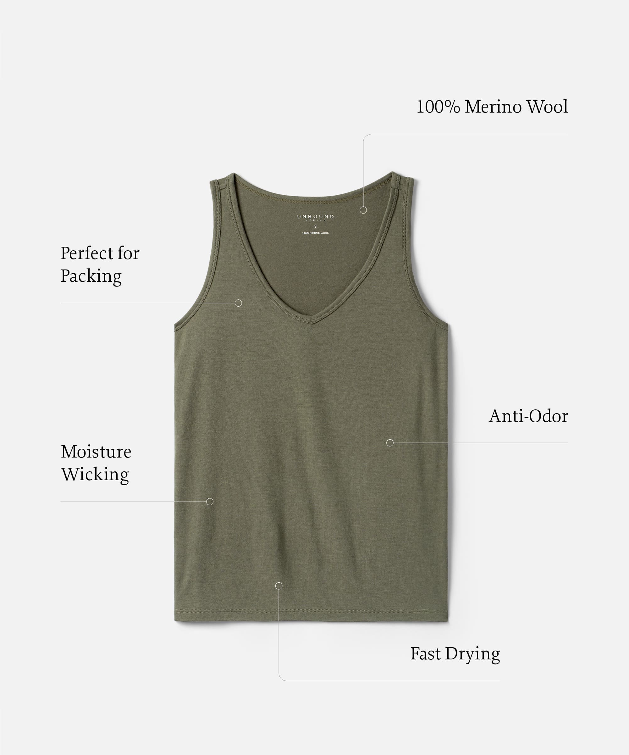 Women's Relaxed Merino V-Neck Tank | Unbound Merino