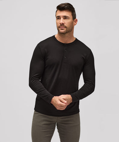 Men's Long Sleeve Merino Henley