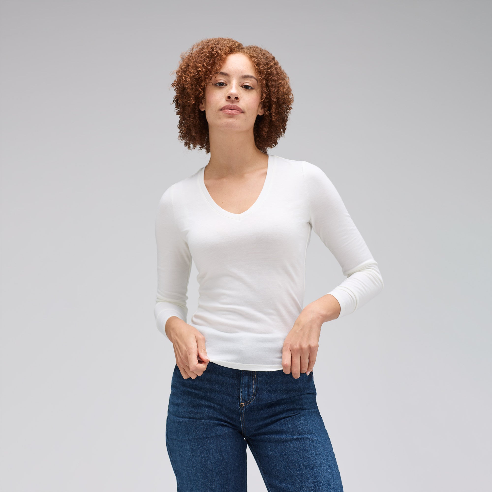 Women's Slim Merino Long Sleeve V-Neck | Unbound Merino