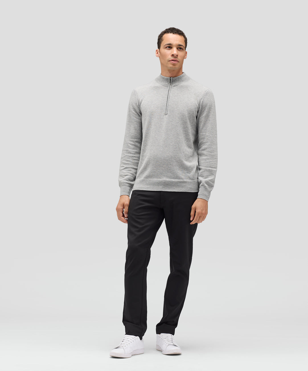 Cashmere Quarter Zip Sweater - Grey