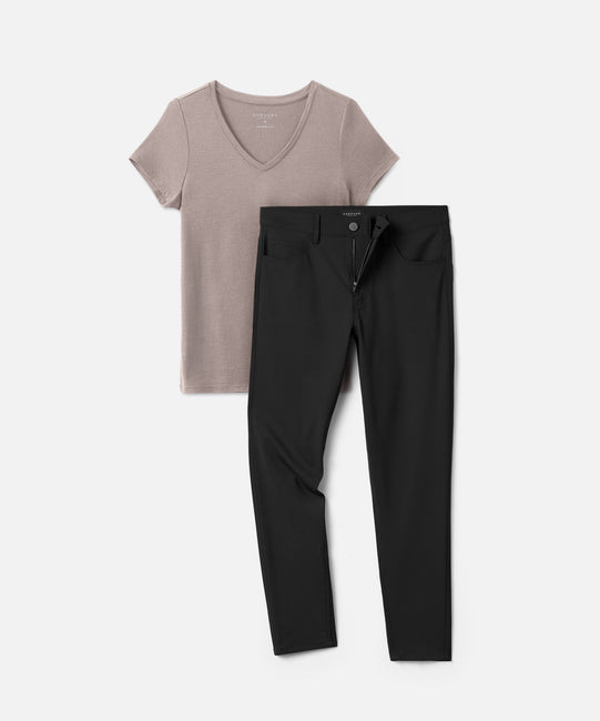 Women's Slim Travel Pants + T-Shirt