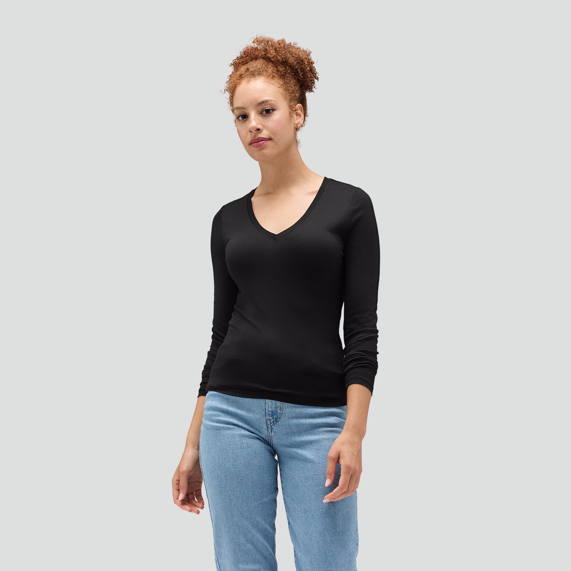 Women's Slim Merino Long Sleeve V-Neck | Unbound Merino